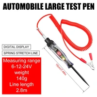 auto 6 24 v dc car truck voltage circuit tester car test long probe pen light bulb automobile car test polarity pen tools