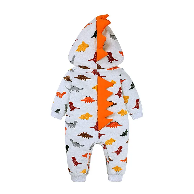 Cartoon 3D Dinosaur Baby Boy Clothes Warm Cotton Long Sleeve Hooded Romper Spring Autumn Toddler Newborn Clothing |