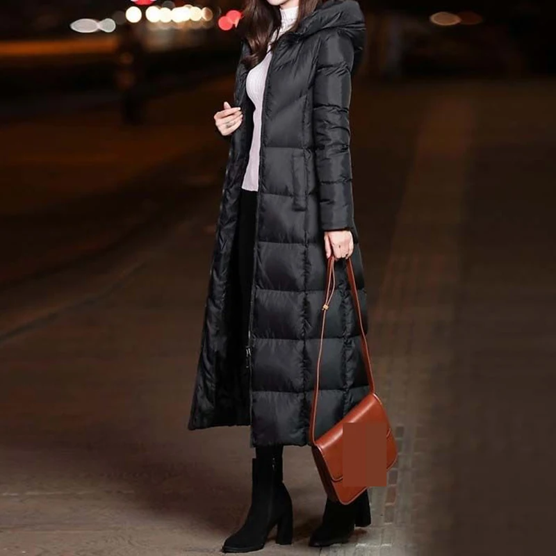 Women's long cotton coat, knee length, winter new thickened slim hooded women's  jacket coat  winter  winter coat women