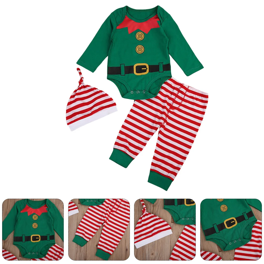 

Christmas Baby Costume Elf Outfit Newborn Romper Toddler Jumpsuit Santa Kids Clothes Boy Babys First