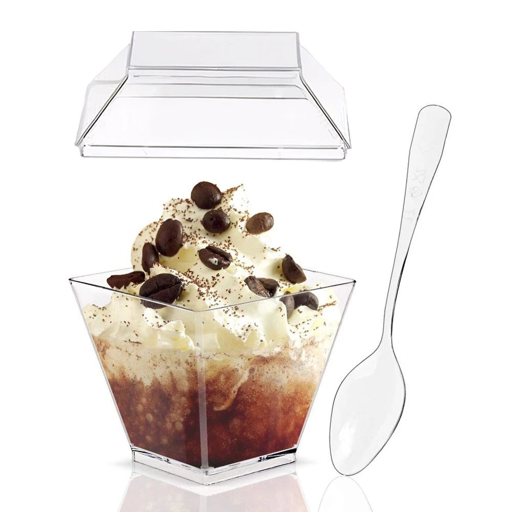 Экологичные пластиковые чашки для пустыни мини-чашки парфейни йогурта с