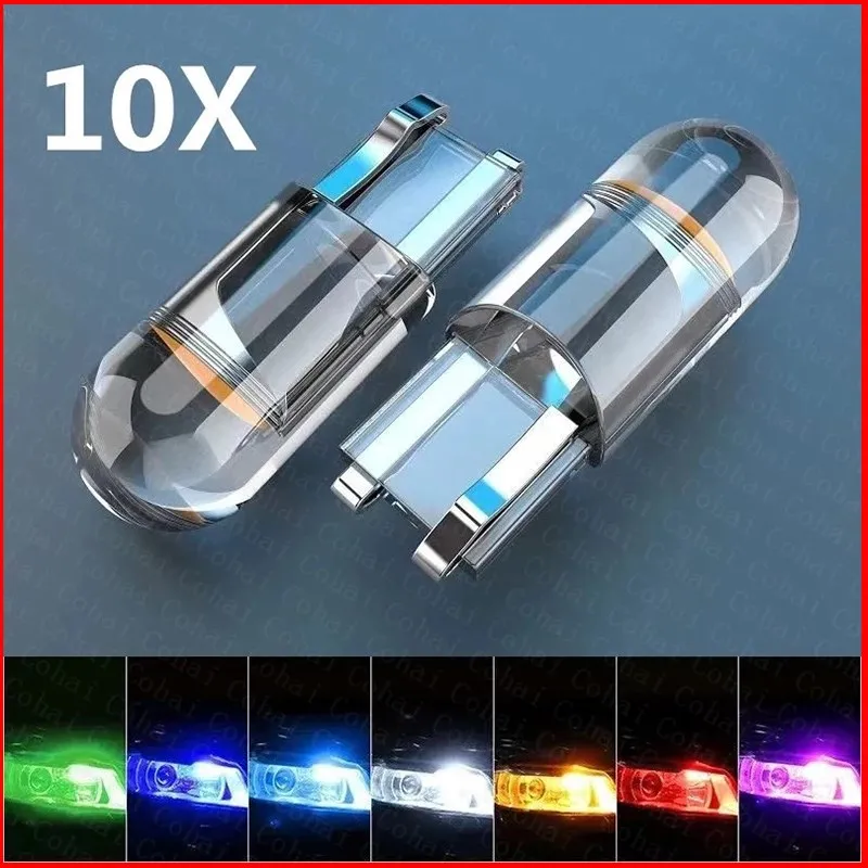 

Лампа для автомобиля, суперяркая, 2/10 шт., W5W, 194, T10, 6000K, белая, зеленая, синяя, красная