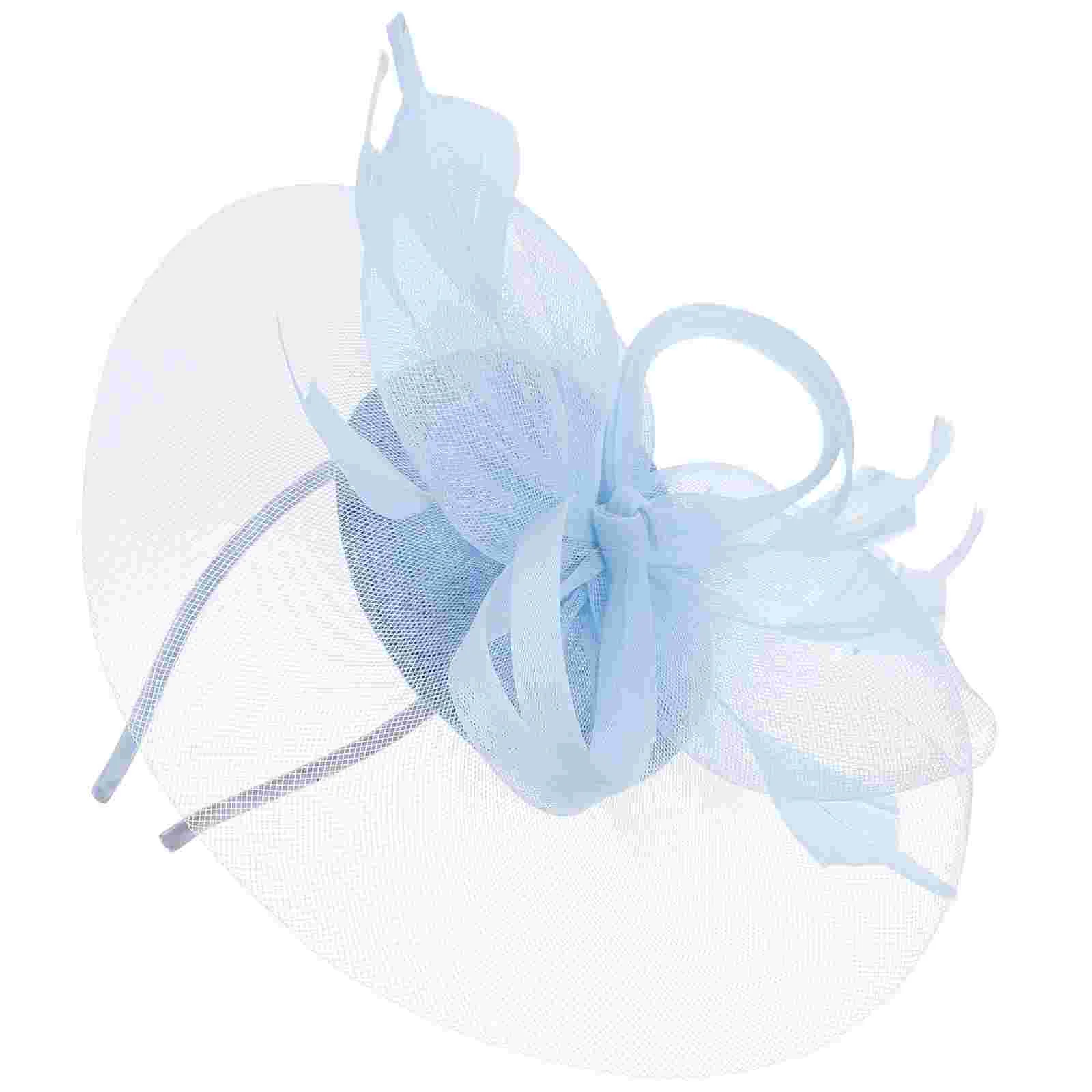 Фата свадебная сетка с перьями аксессуары для волос шляпа и льняной головной