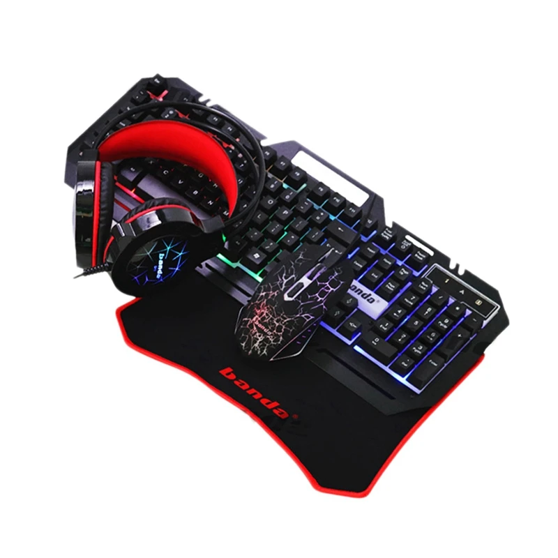 

Banda G11 Computer Combo Set, Gaming Keyboard + Mouse + Mouse Pad + Headset Set for Laptop Pc Games and Work