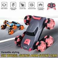 New Six-wheeled Remote Control Car Outdoor Climbing Off-road Vehicle Large Swing Arm Stunt Car Children's Electric Toy Car Model