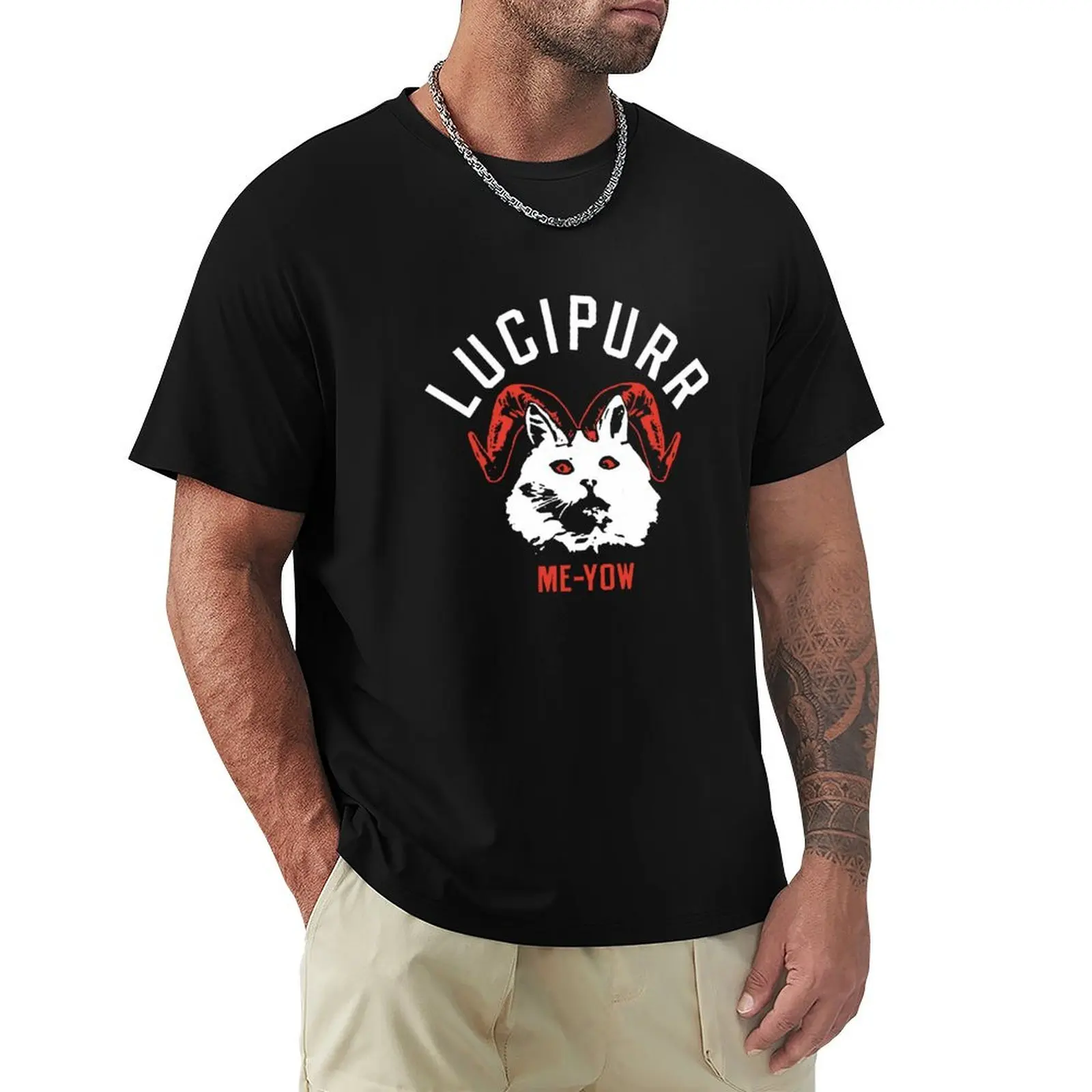 Футболка Lucipurr Me-Yow дизайнерские рубашки блузки мужские футболки с чемпионами
