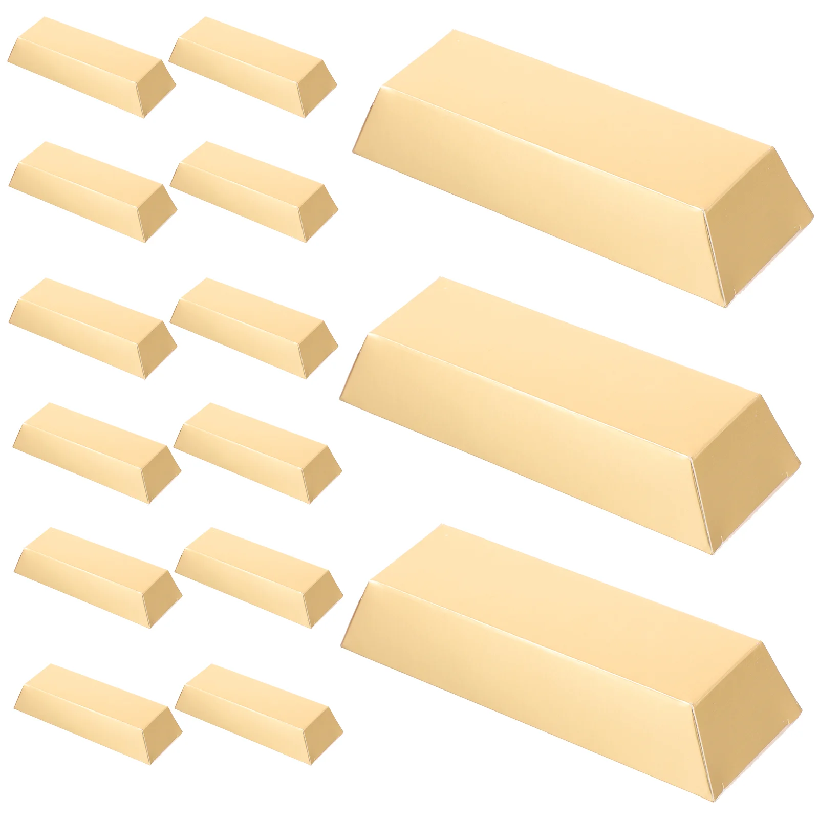 

24 Pcs Gold Brick Shaped Gift Box Packages Artificial Bar Golden Decorations Apparel Paper Decors