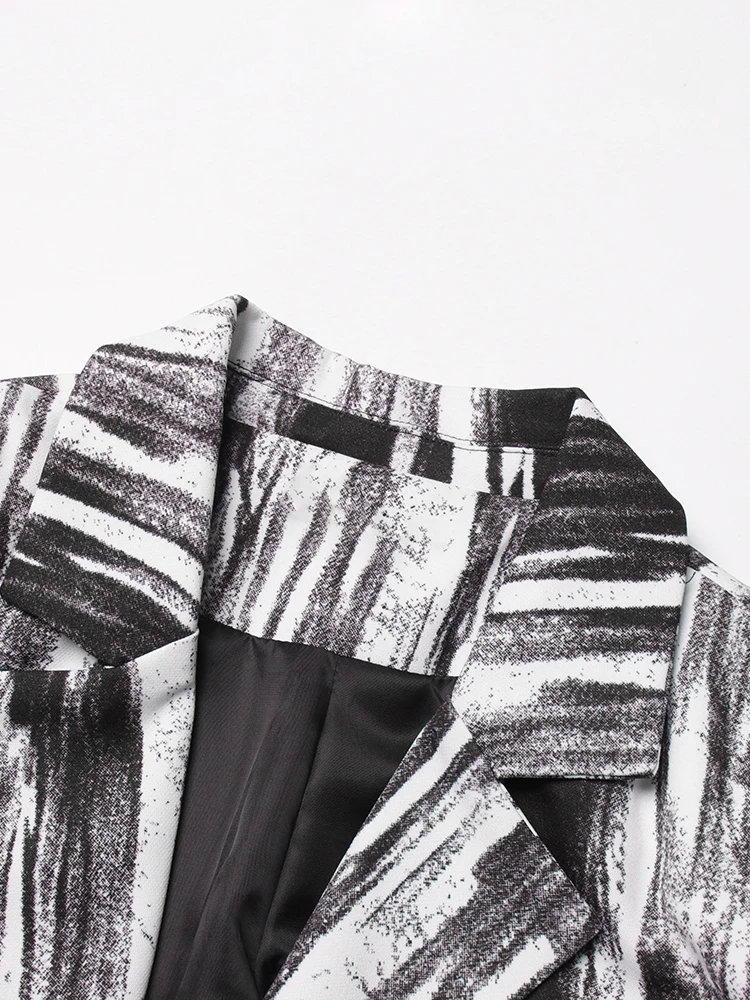 Женский пиджак с лацканами VGH уличный стиль свободный крой длинными рукавами из