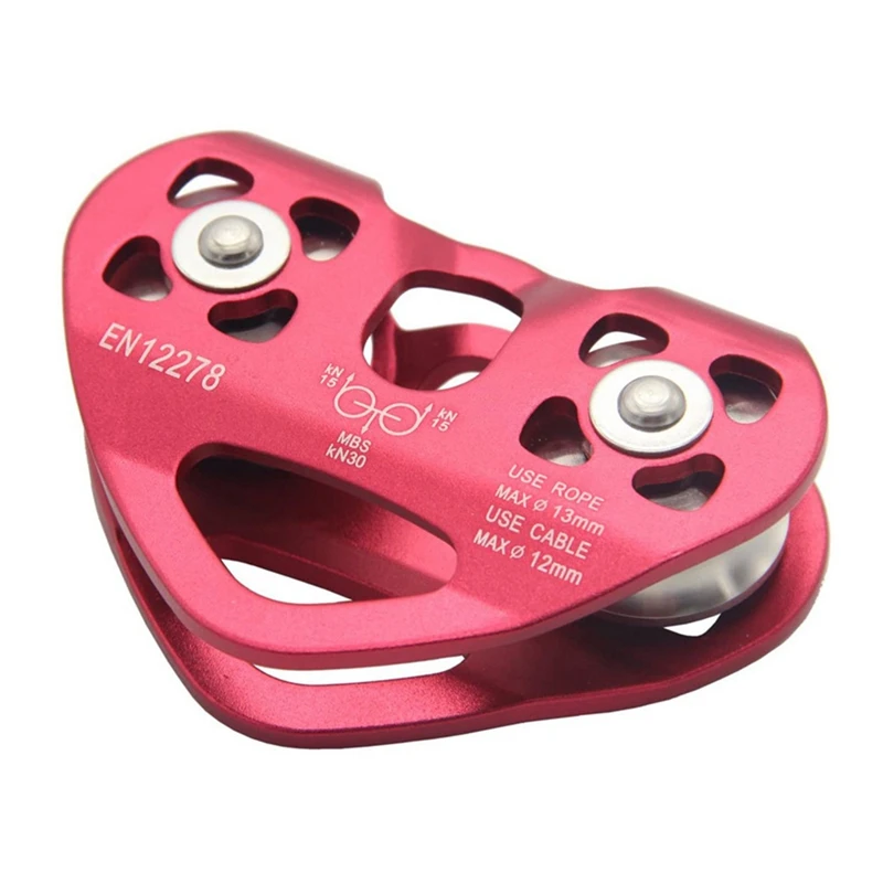 

Top!-Outdoor Climbing Pulley Biaxial Transport Steel Cable Expand Heart-Shaped Double Pulley