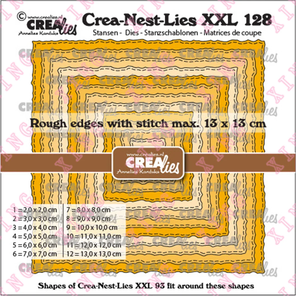 

New Squares with Rough Edges and Stitchlines Metal Cutting Dies Scrapbook Paper Craft Knife Mold Blade Punch Decoration Template