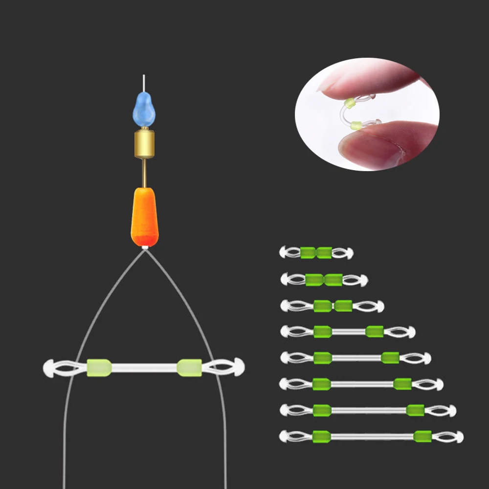 

10Pcs Silicone Double Hook Fish Hook Fixed Distance Splitter Fish Line Separator Double Head Anti-wrap Beans