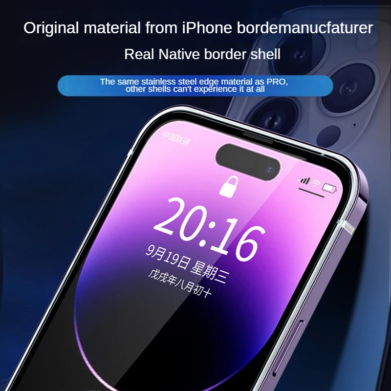 Luxury Design iPhone 14 Pro Max Case Metal Frame Transparent Back Metal Lens Protection Case for iPhone14 Plus 12 13Promax Cover