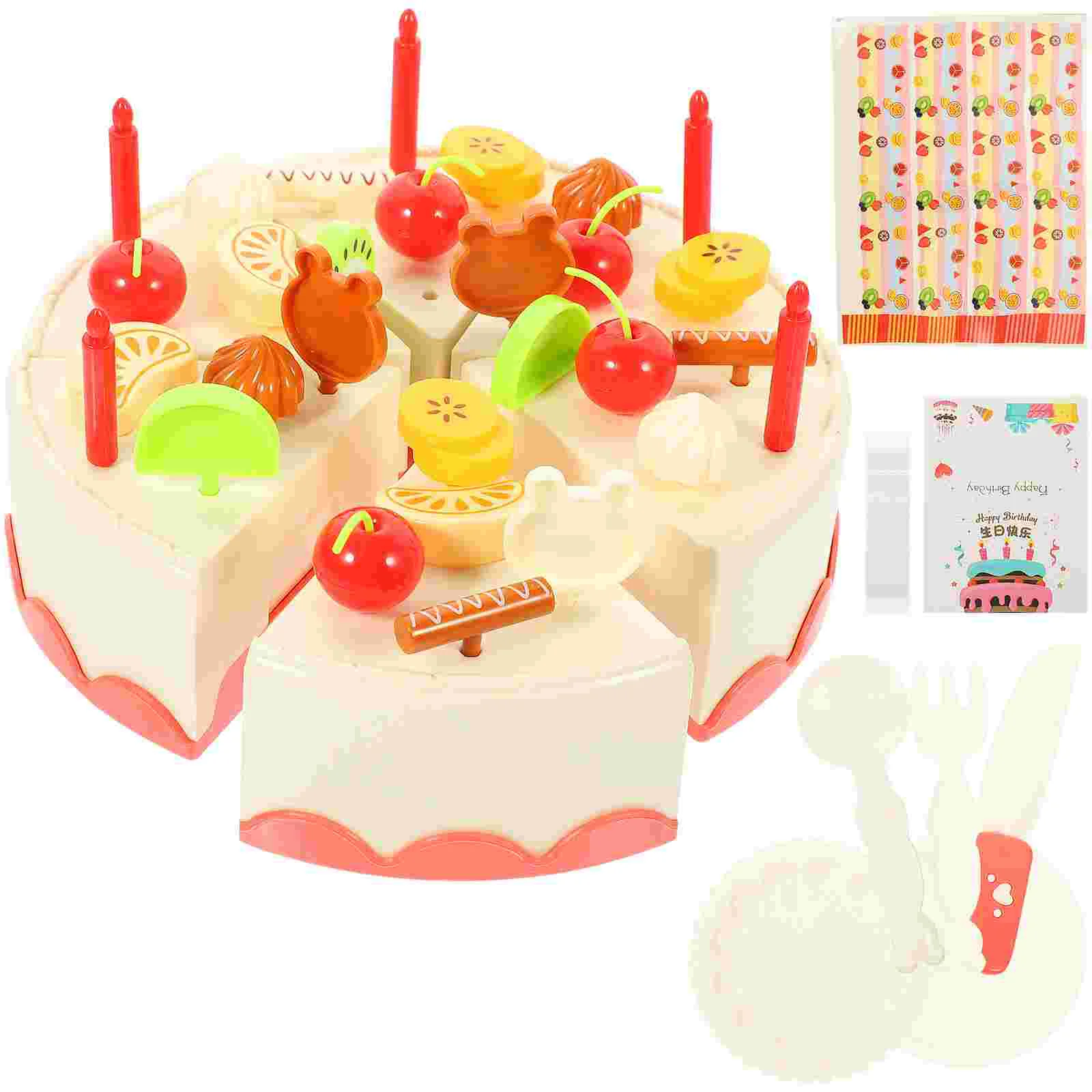

1 Set of Funny Cake Kitchen Pretend Play Kids Birthday Cake