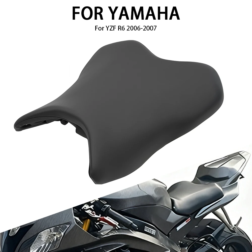 Фото Черное, черное сиденье водителя, подходит для Yamaha YZF R6 YZF-R6 2006 2007, аксессуары для мотоциклов, подушка для сиденья, стул №1