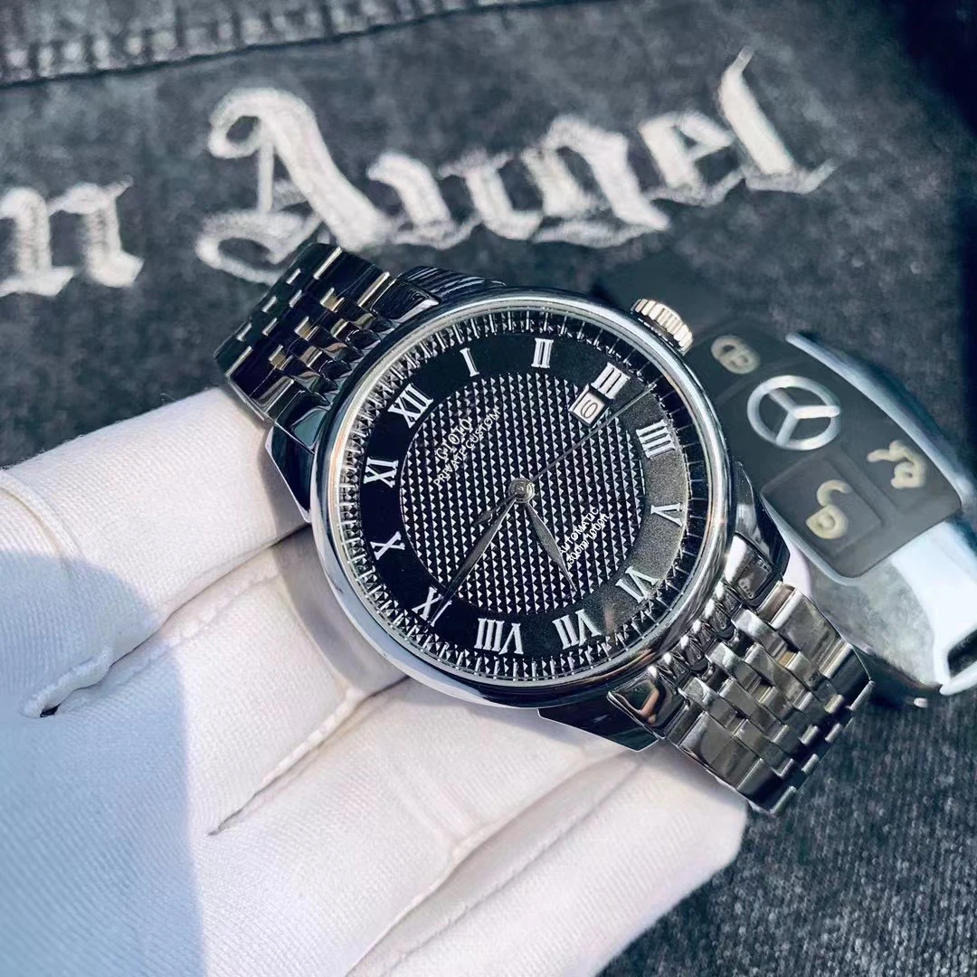 

automatic mechanical men watch black gold