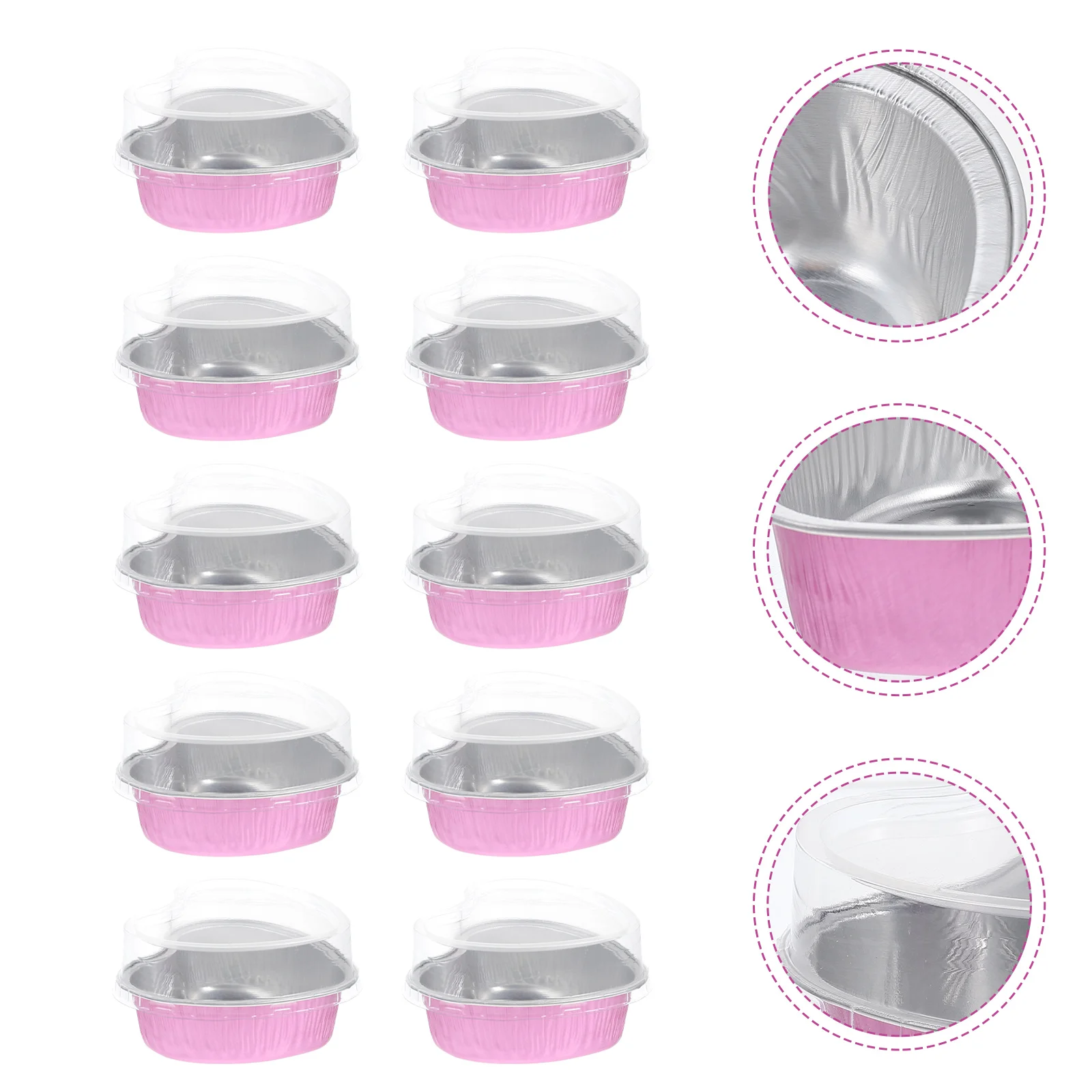 

Cupcake Baking Heart Cup Cups Cake Pan Muffin Disposable Aluminum Liners Pans Ramekins Mini Tins Lids Shaped Dessert Mold