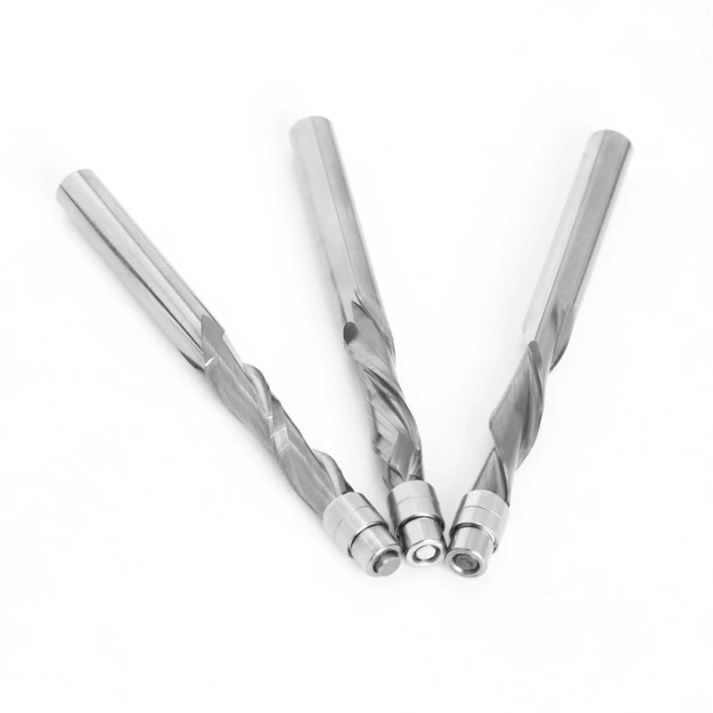 

3PCS 6Mm Shank Solid Carbide Bearing Guided Two Flute Flush Trim Router Bits Woodworking Milling Cutters End Mill