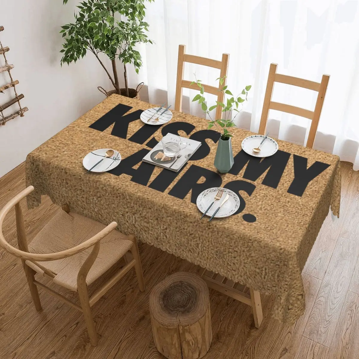 

Kiss My Airs Tablecloth Rectangular Waterproof Table Cover Cloth for Kitchen