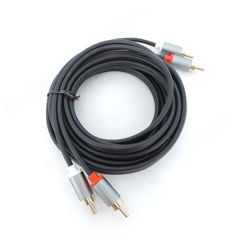 Позолоченный аудиокабель-усилитель 2RCA на 2 RCA штекер-штекер аудио кабель 1 м 3 для