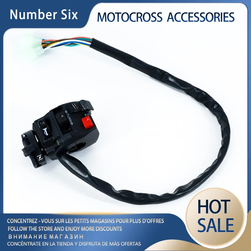 

Motorcycle Light Hi-Lo Beam Kill Electric Start Turn Horn 5-Function Switch with Choke Lever for ATV Quad 4 Wheeler