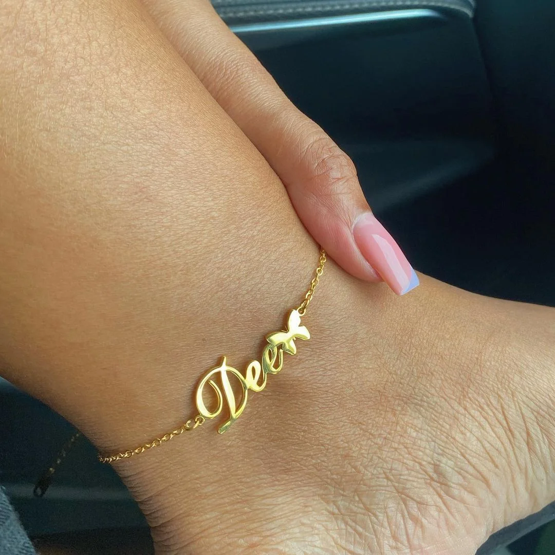 

Personalized Nameplate Anklet Custom Name Anklet with Crown Heart Anklet Foot Jewelry Custom Stainless Steel Gifts for Women