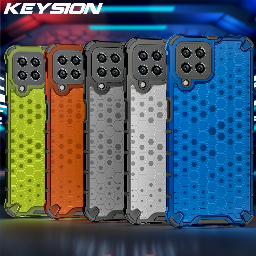 

KEYSION противоударный бронированный чехол для Samsung M53 M33 5G M32 M12 прозрачная сотовая задняя крышка для телефона для Galaxy A12 A42 A22S 5G
