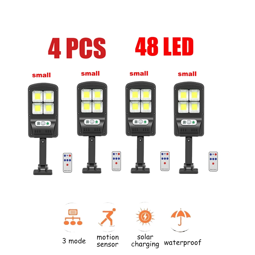 

LED Motion Sensor Wall Light Waterproof remote 1-4pcs 48-128 LED Wall Light Solar Powered LED PIR Sensor Lamp for Wal floodlight