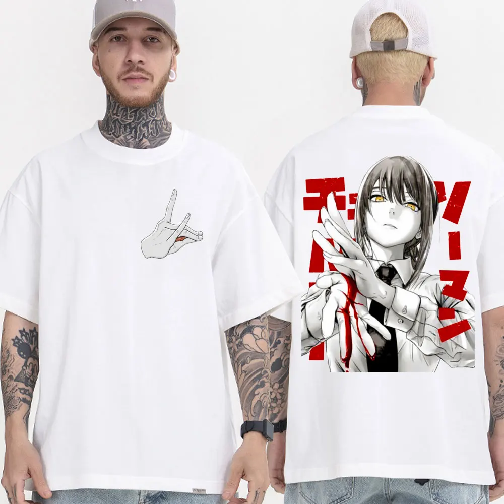 

Anime Chainsaw Man T-shirt Hayakawa Aki Fox Devil Kon Graphic T Shirts Men Women's Manga High Quality T-shirt Oversized Tshirt