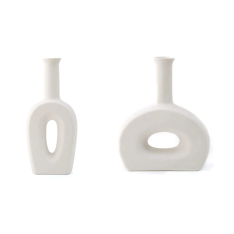 

Белая керамическая ваза-элегантный дизайн-центральная ваза для стола, идеальная ваза для украшения дома