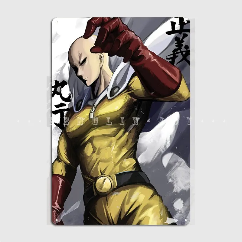 

Saitama Anime Poster Metal Plaque Pub Cinema Customize Plates Tin Sign Posters