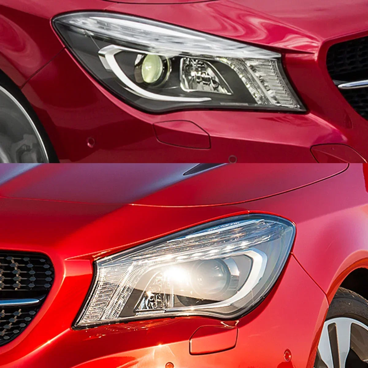 Пара прозрачных крышек для передних фар Mercedes Benz W117 CLA250 2013-2016