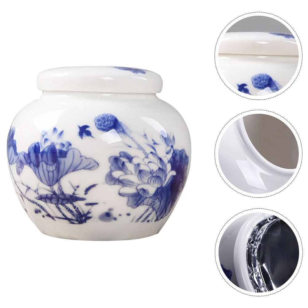 

Ceramic Tea Canister Jar Storage Container Seasoning Jars Coffee Kitchen Sealed Sugar Porcelain Tins Tin Chinese Containers
