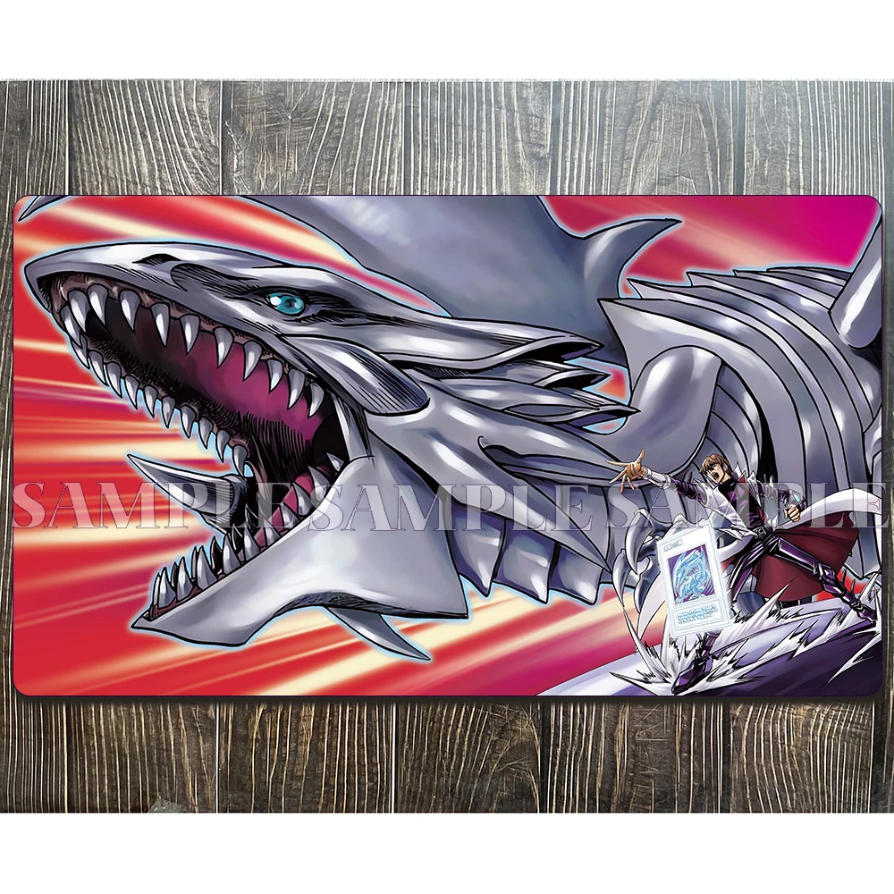 

Yu-Gi-Oh Blue-Eyes White Dragon Playmat Game Card Pad YGO Mat With Cardzone Yugioh TCG Mat-314