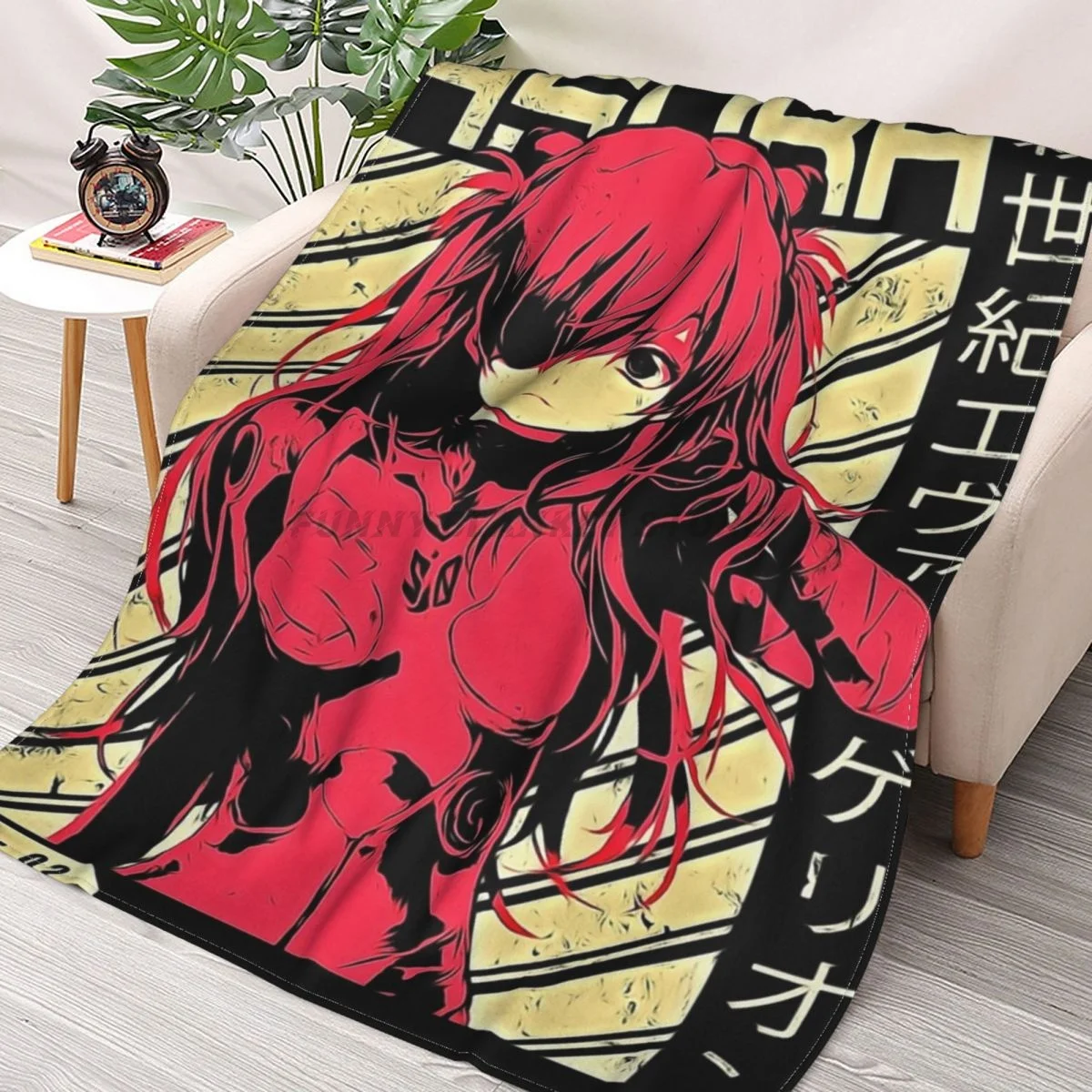 

Evangelion Asuka Throws Blankets Collage Flannel Ultra-Soft Warm picnic blanket bedspread on the bed