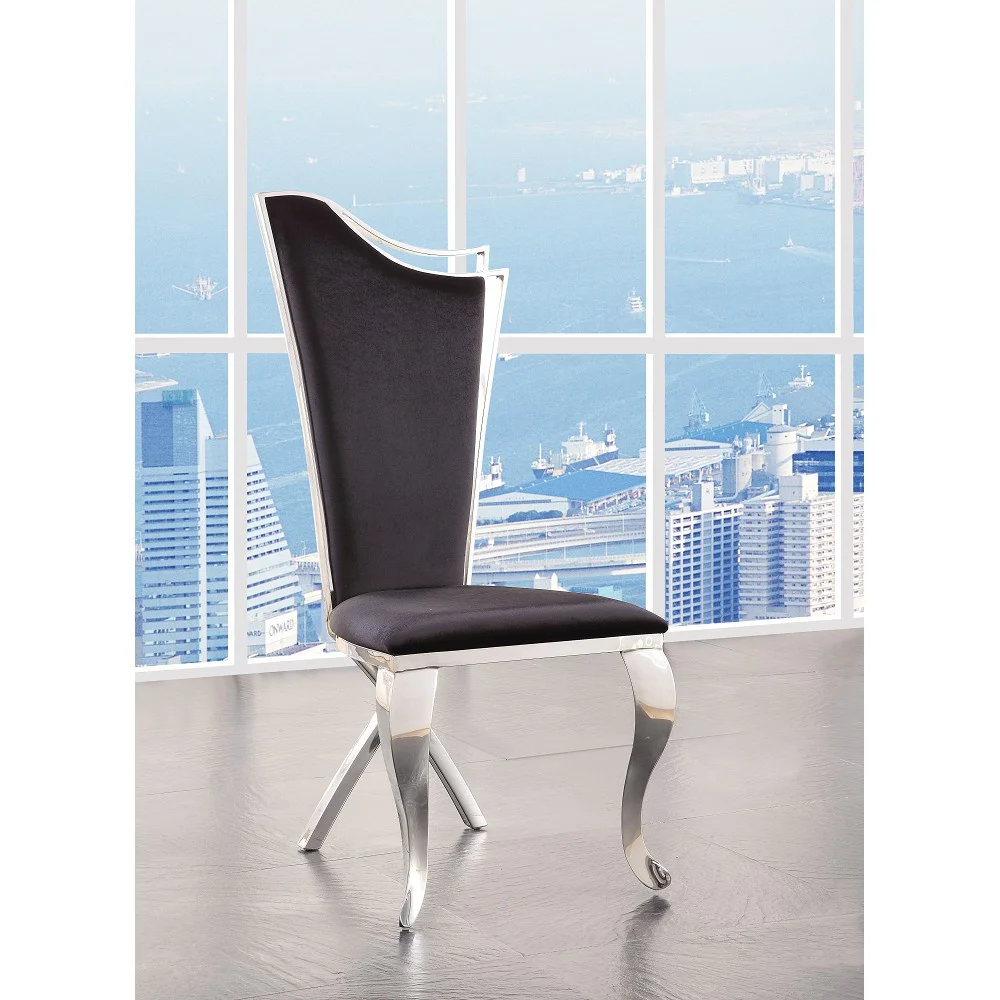 

Side Chair (Set-2) in Fabric & Stainless Steel 62079