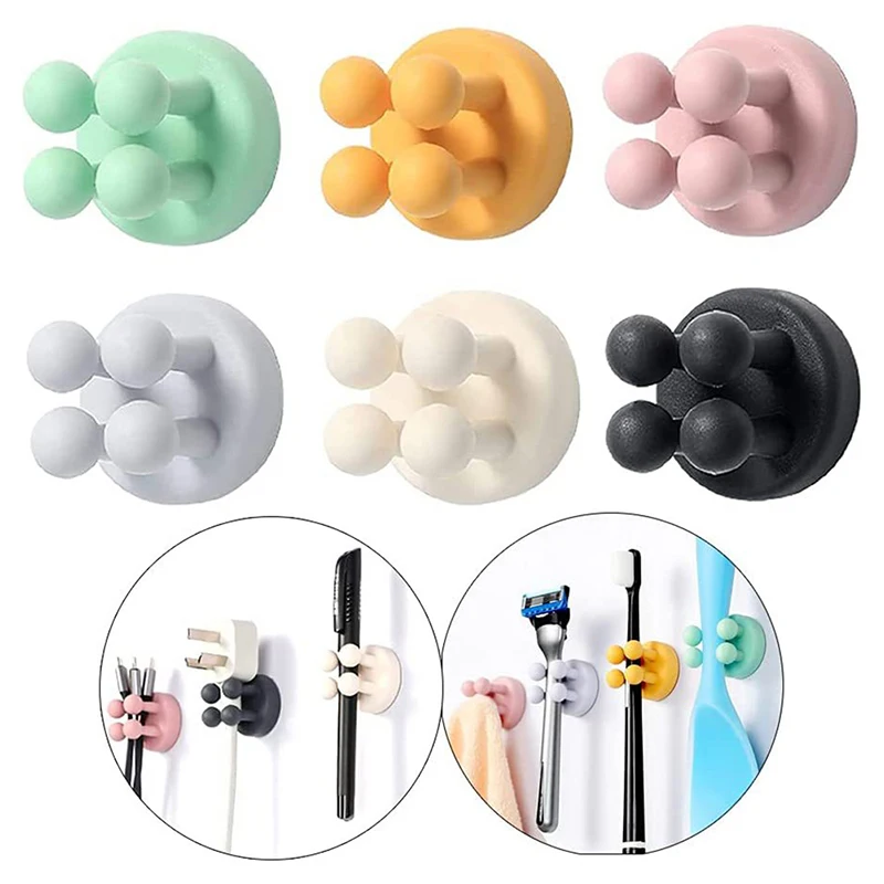 

1Pc Universal Silicone Hook Kitchen Creatives Self Adhesive Toothbrush Holder Multipurpose Waterproof Storage Holders