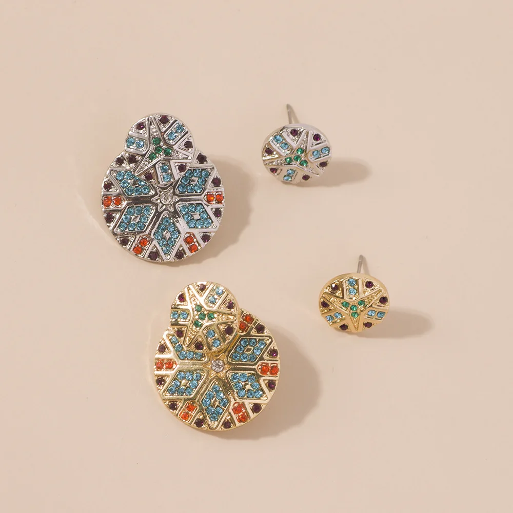 

Niche Design Versatile Ladies Colorful Zircon Round Stud Earrings For Women Birthday Party Gift Jewelry Wholesale Direct Sales