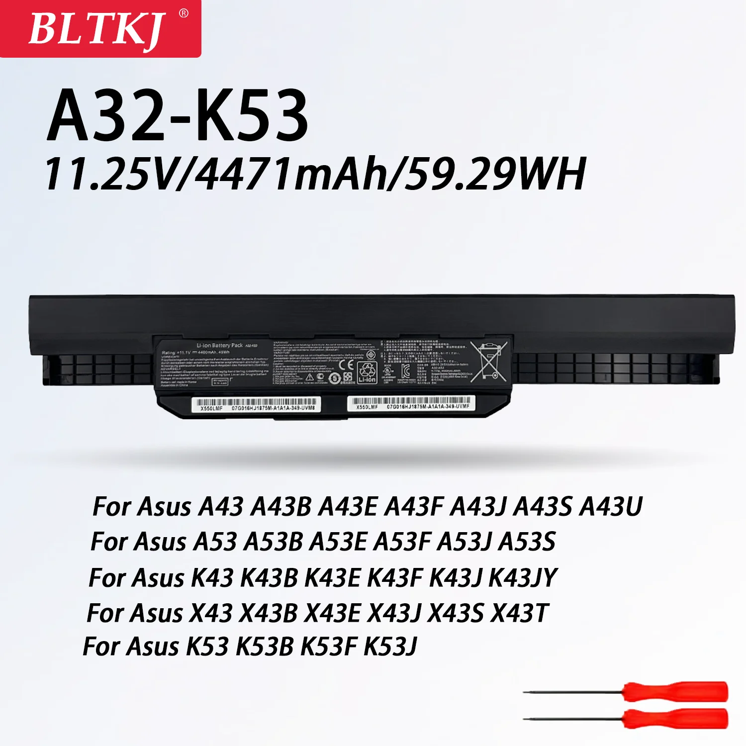 Новый аккумулятор для ноутбука A32-K53 ASUS A43 A53S A53SV A41-K53 K43 K43E K43J K43S K43SV K53 K53E K53F K53J K53S K53SV