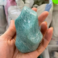 150 380g hand carved natural amazonite flame for home decoration polished crystal torch household reiki ornaments