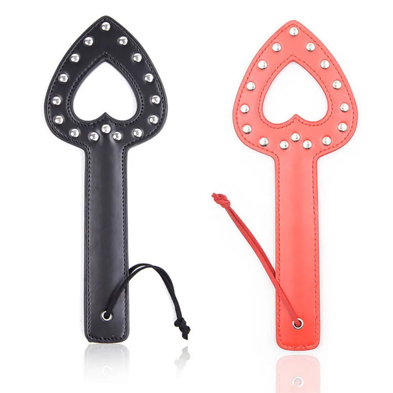 

Bdsm Slave Sex Toys PU Leather Heart Hollow Out Shape Spanking Paddle Body Slapper Couples Adult Bondage Games Flogger Whip