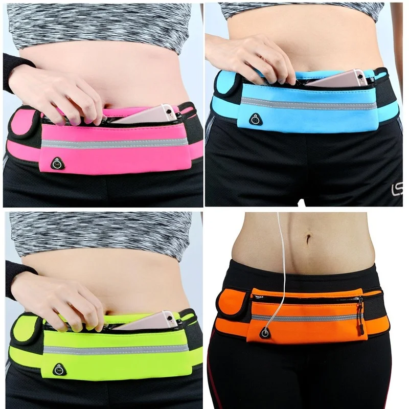 Waterproof Running Waist Bag Canvas Sports Jogging Portable Outdoor Phone Holder Belt Women Men Fitness Sport Accessories | Спорт и