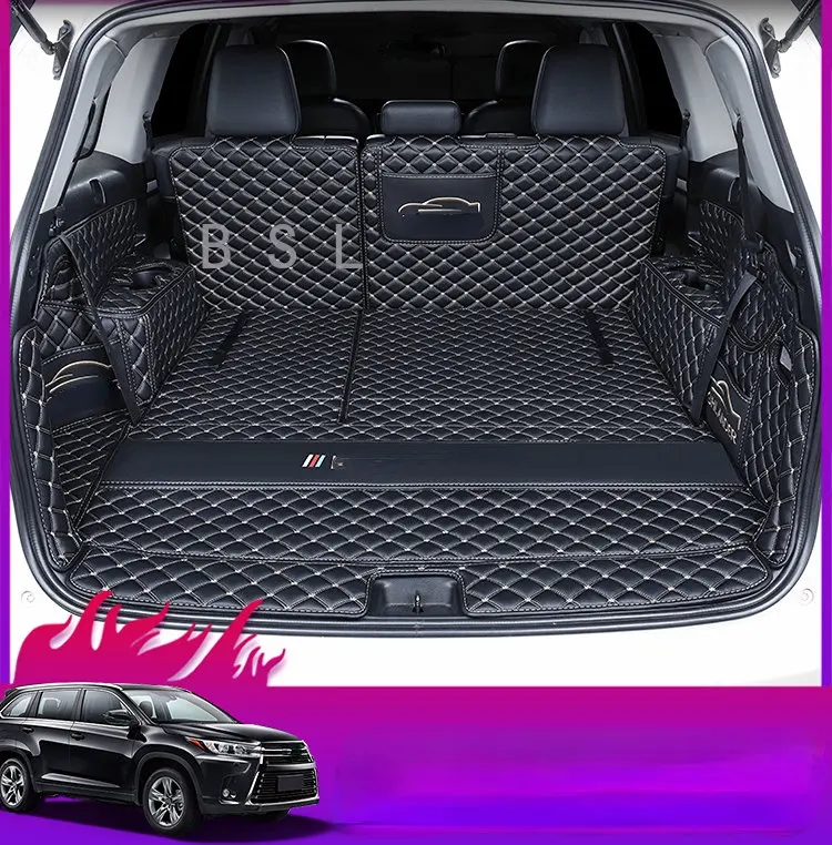 

Leather Car Trunk Mats for Toyota Highlander 2015-2021 7 seats Anti-Dirty Protector Tray Cargo Liner Accessories Styling