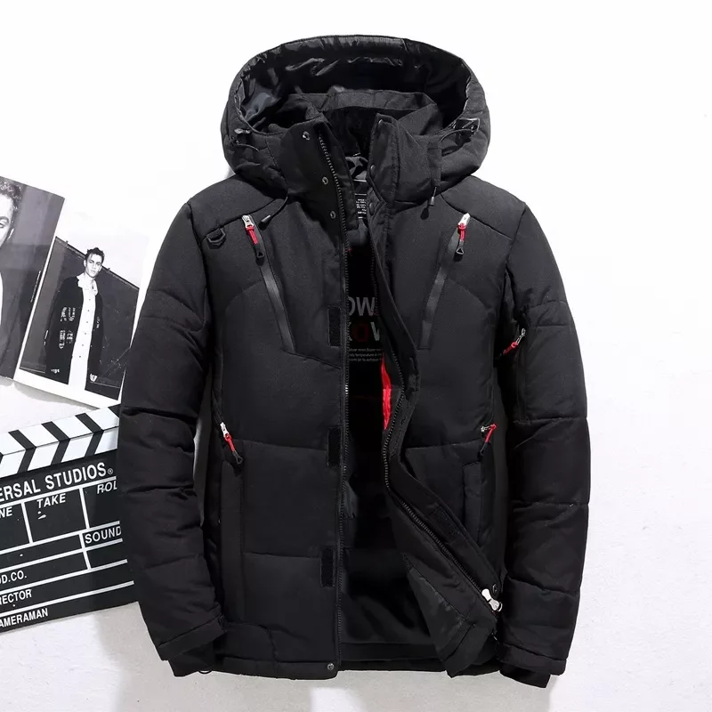 Warm Hooded Thick Puffer Jacket Coat Male Casual High Quality Overcoat Thermal Winter Parka Men White Duck Down Jacket