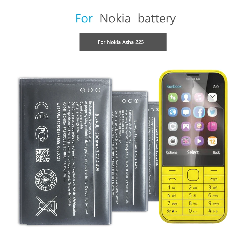 

Мобильный телефон Аккумулятор для NOKIA Lumia 225,RM-1011 аккумулятор RM-1126 1200mAh
