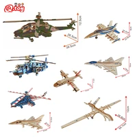 laser cutting 3d wooden puzzle aircraft model diy handcraft educational toys assembly kits desk decoration for children kid