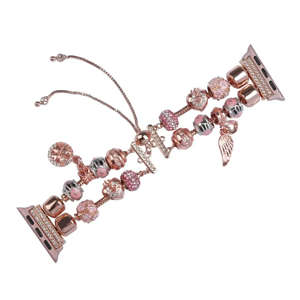 DIY Diamond Strap For Apple Watch 49mm 45mm 44mm 42mm 41mm 40mm Metal Chain Stainless Steel Bracelet iWatch UItra 8 7 6 5 4 3 SE