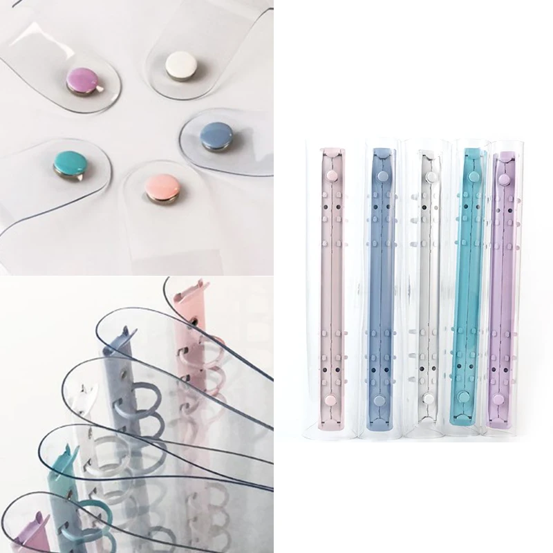 

A5 A6 Loose-leaf Book Shell Macaron Candy 6-Hole Travel Transparent PVC Handbook Diary School Office Supplies