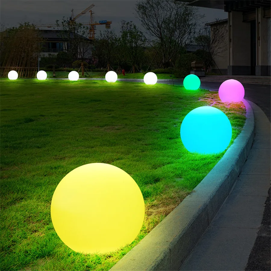 

RGB Changeable Outdoor Solar Garden Globe Ball Light With Remote Waterproof Courtyard Landscape Solar Pathway Lawn Lamp