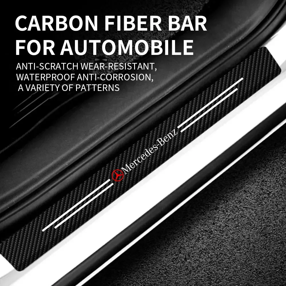 4 шт. автомобильная наклейка из углеродного волокна порог автоматической двери