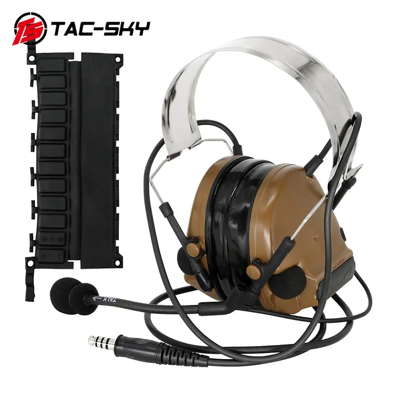 TAC-SKY silicone COMTAC III earmuffs outdoor sports noise reduction tactical headset C3 military standard 7.00MM plug CB headset